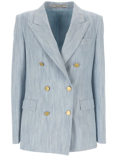 Light blue cotton woman jacket Tagliatore 0205 | JPARIGI10B750015U24E385I1406